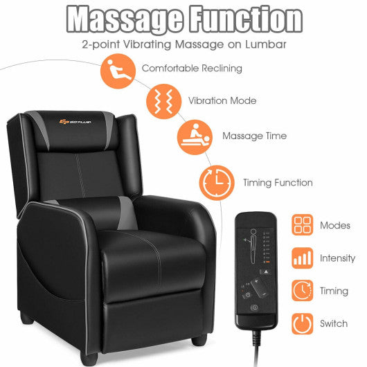 Home Massage Gaming Recliner Chair-Gray