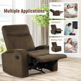 Recliner Chair Single Sofa Lounger with Arm Storage and Cup Holder for Living Room-Coffee