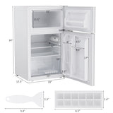 3.2 cu ft. Compact Stainless Steel Refrigerator-White