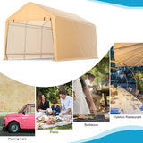 9 x 17 Feet Heavy Duty Carport Canopy-Yellow