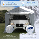 10 x 16/10 x 20 Feet Outdoor Heavy-Duty Carport with 2 Doors-10 x 16 ft