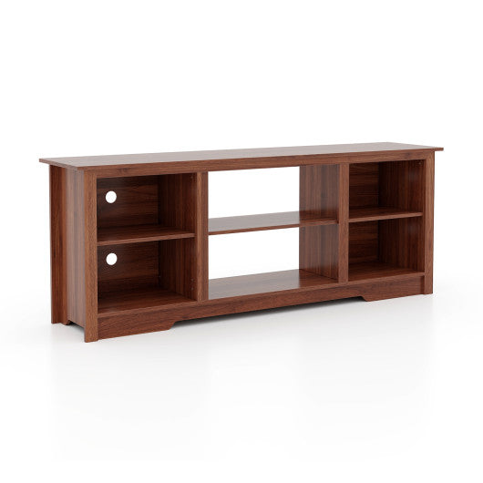 70-Inch TV Stand for up to 75" Flat Screen TVs with Adjustable Shelves-Walnut