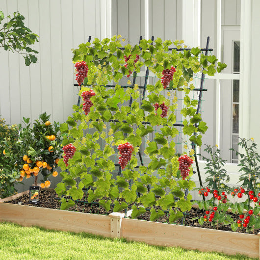 74 Inch Tall Garden Trellis for Flower Vine Vegetable Fruit Pea-Black