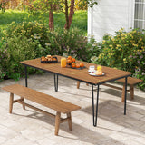79 Inch 8-Person Outdoor Dining Table with 1.9 Inch Umbrella Hole