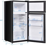 2 Doors Cold-rolled Sheet Compact Refrigerator-Black