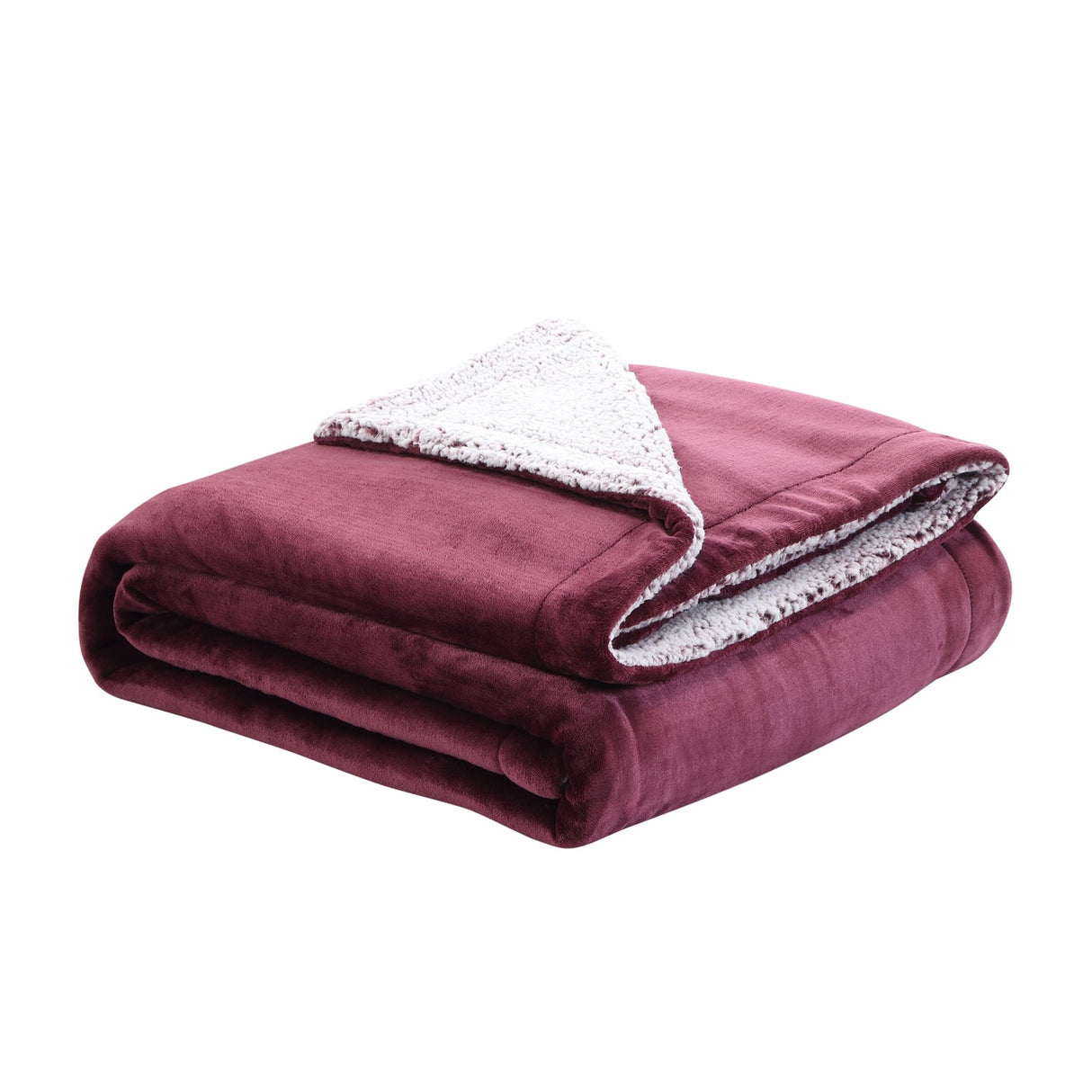 Zakary Flannel Reversible Heathered Sherpa Throw Blanket