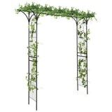 81 Inch Garden Arbor Metal Archway for Climbing Plants-Black