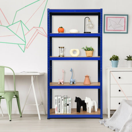 72 Inch Storage Rack with 5 Adjustable Shelves for Books Kitchenware-Navy