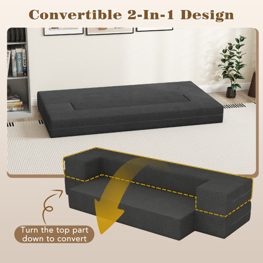 8 Inch Convertible Folding Sofa Bed with Washable Cover-Twin Size