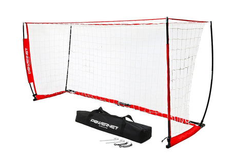 PowerNet 8x4 Soccer Goal - Bow Style Net with Metal Base