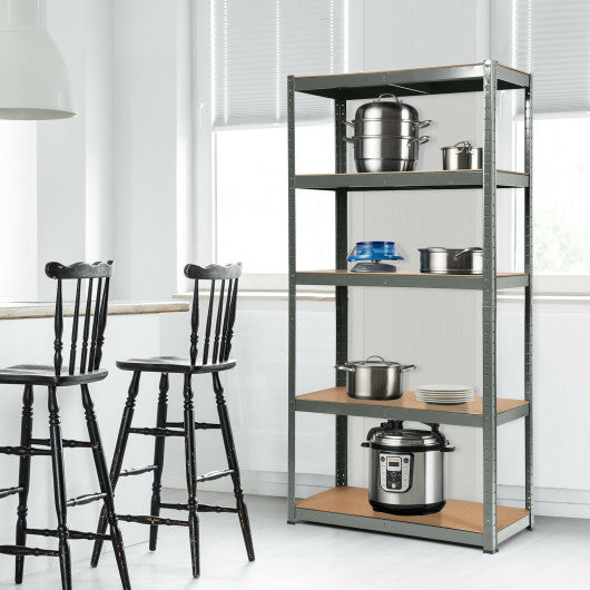 72 Inch Storage Rack with 5 Adjustable Shelves for Books Kitchenware-Gray