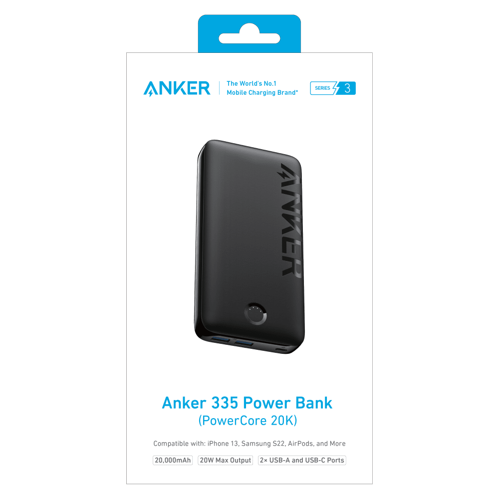 Anker PowerCore 335 PD Power Bank 20W 20,000 mAh Black by Anker