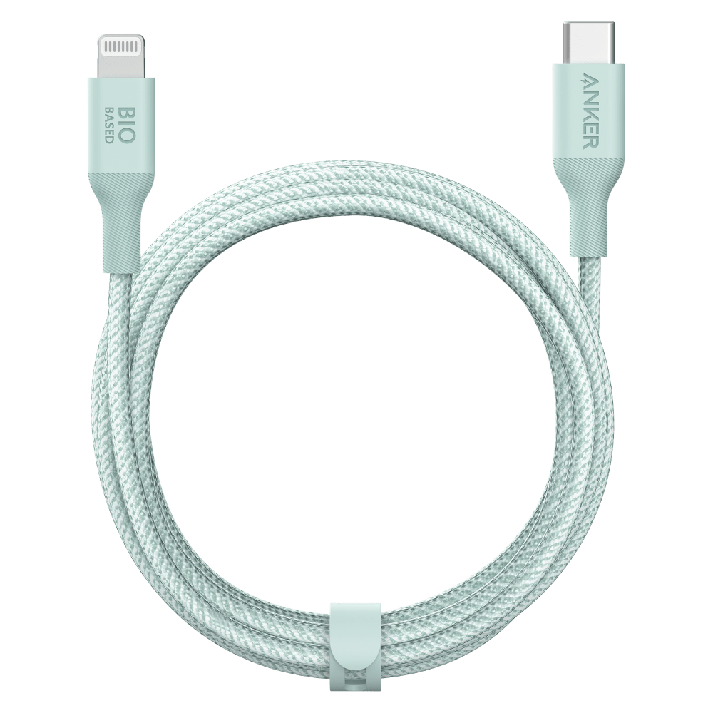 Anker Bio-Braided USB C to Apple Lightning Cable 10ft Green by Anker