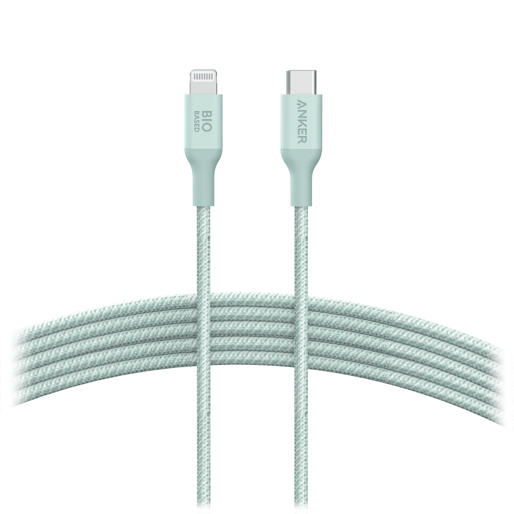 Anker Bio-Braided USB C to Apple Lightning Cable 10ft Green by Anker