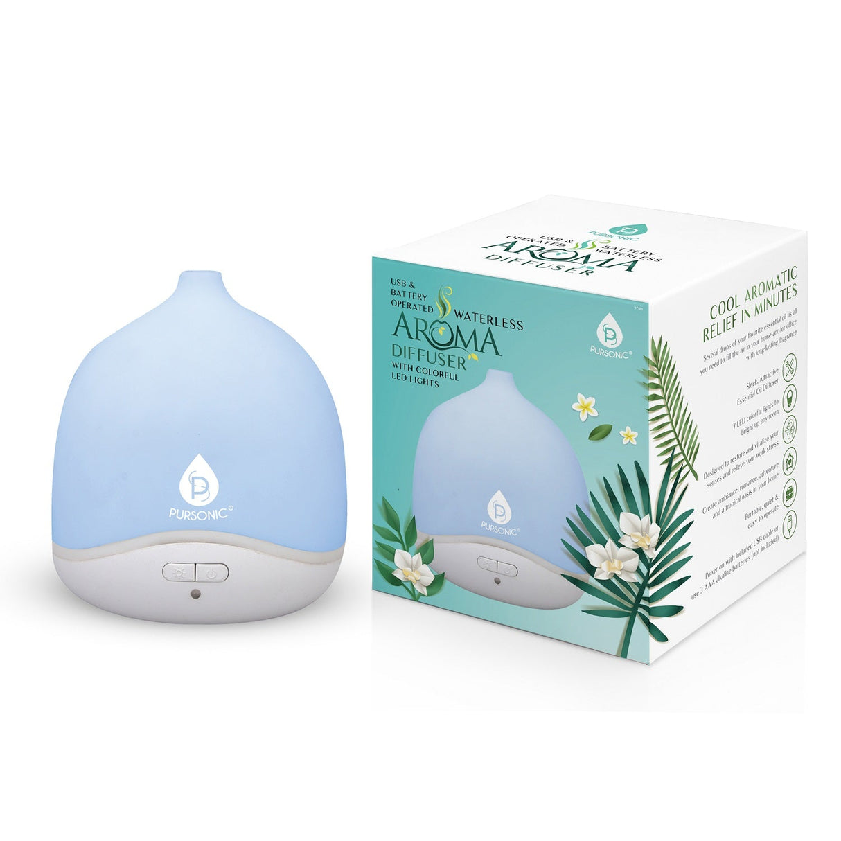 USB & Battery Operated Waterless Aroma Diffuser by Pursonic