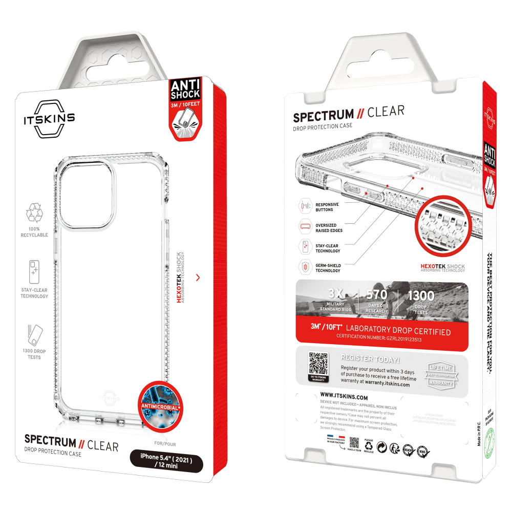 ITSkins Spectrum Clear Case for Apple iPhone 13 mini / 12 mini by ITSkins