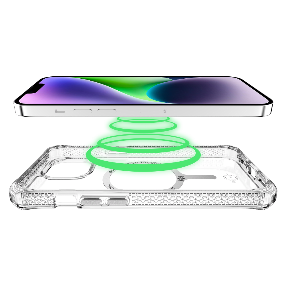 ITSkins Hybrid_R Clear MagSafe Case for Apple iPhone 15 / iPhone 14 / iPhone 13 by ITSkins