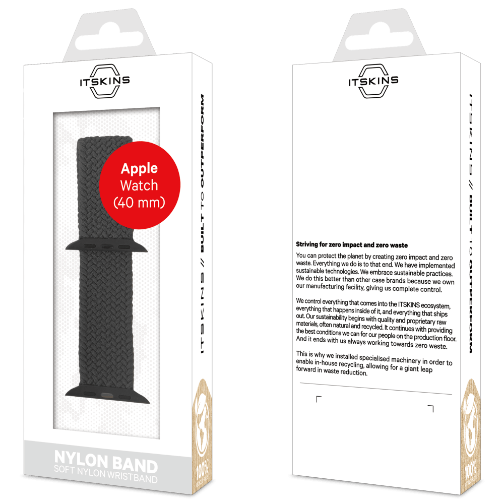 ITSkins Nylon Watch Band for Apple Watch 40mm / 41mm Black by ITSkins