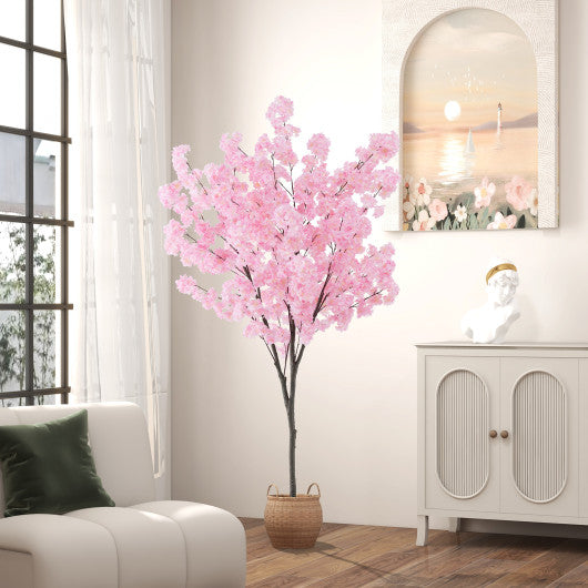 6.5 FT Tall Artificial Cherry Blossom Tree with 1170 Pink Flowers