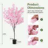 6.5 FT Tall Artificial Cherry Blossom Tree with 1170 Pink Flowers