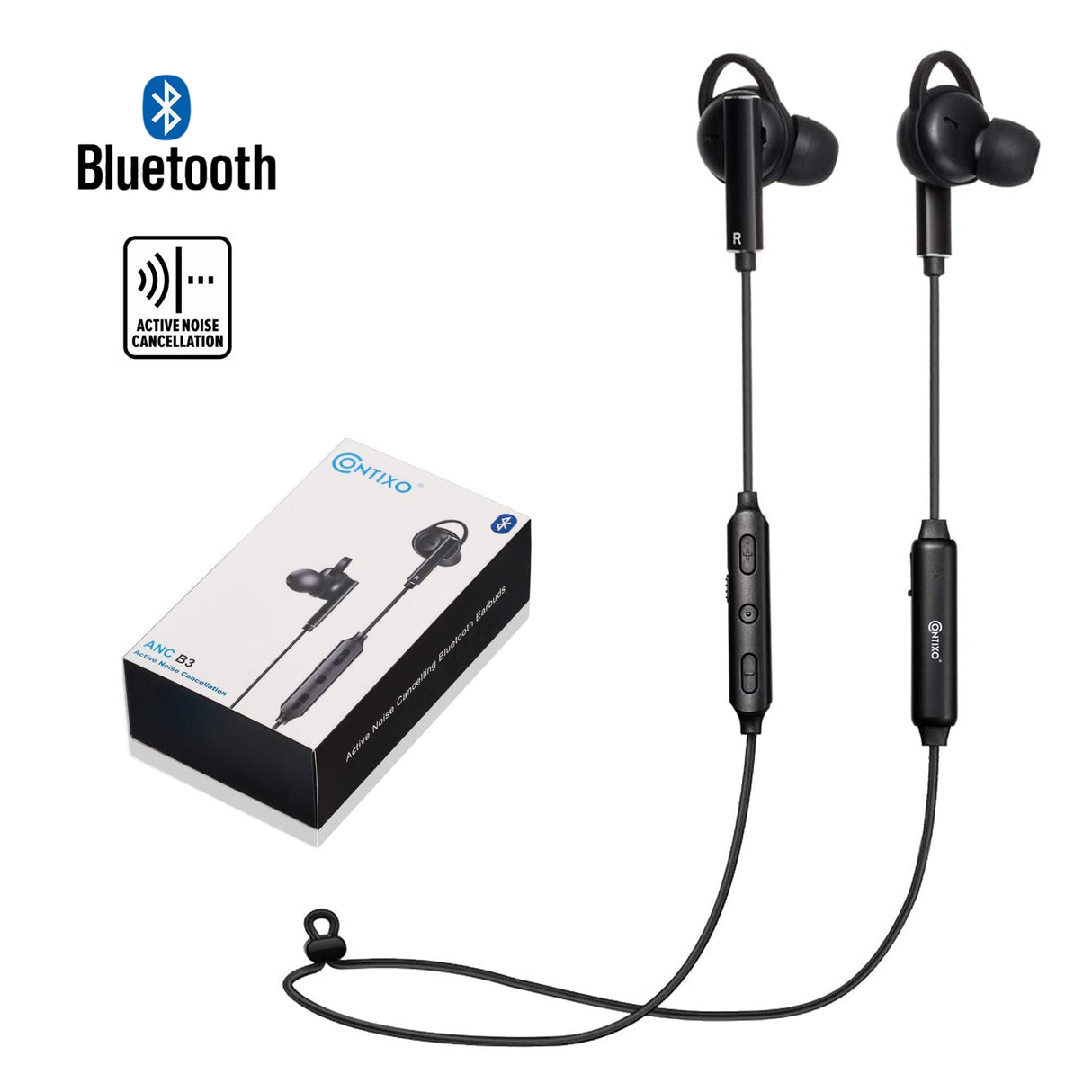 Contixo B3 Wireless Bluetooth Sports Neckband Earbuds With Noise Canceling by Contixo