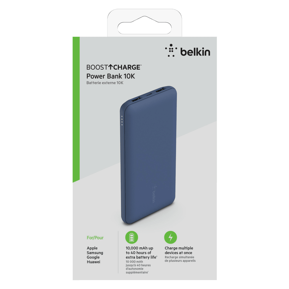 Belkin Boost Up Charge 3 Port Portable Power Bank 10,000 mAh with USB A to USB C Cable by Belkin