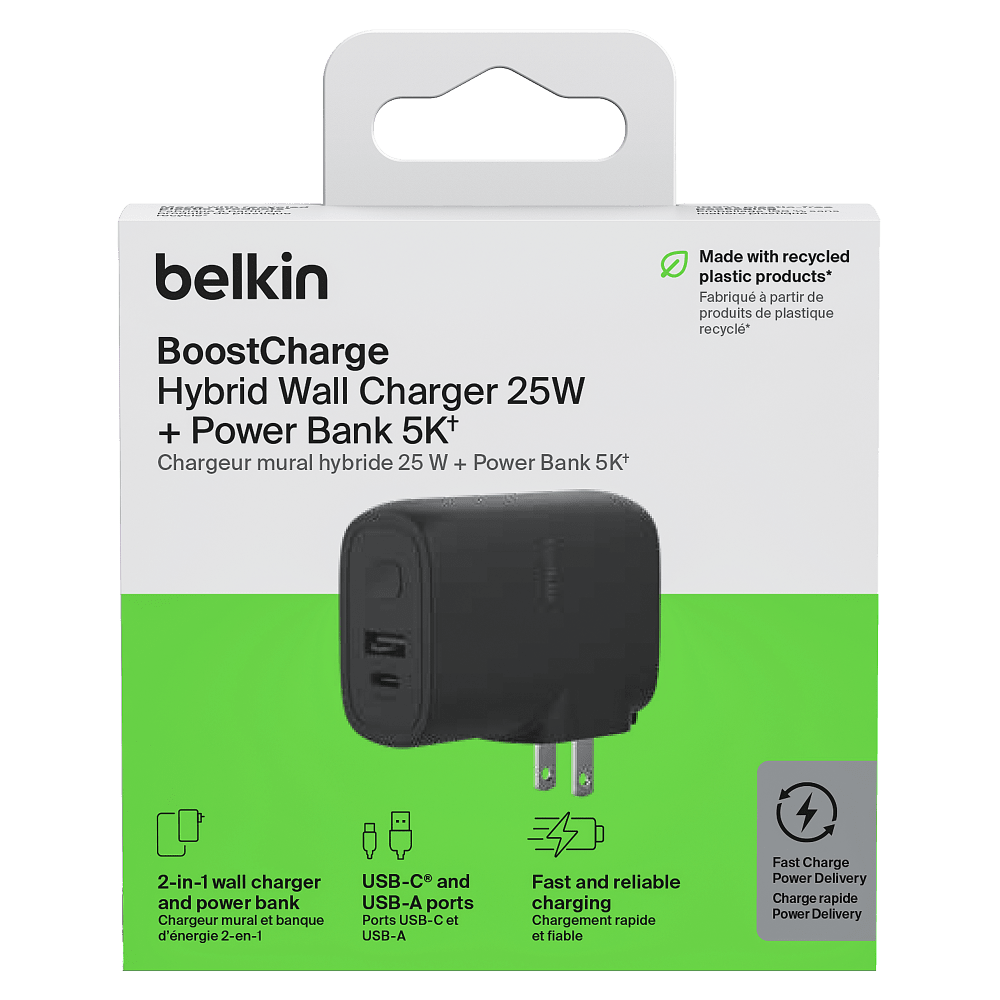 Belkin BoostCharge Hybrid Wall Charger and Power Bank 5,000 mAh by Belkin