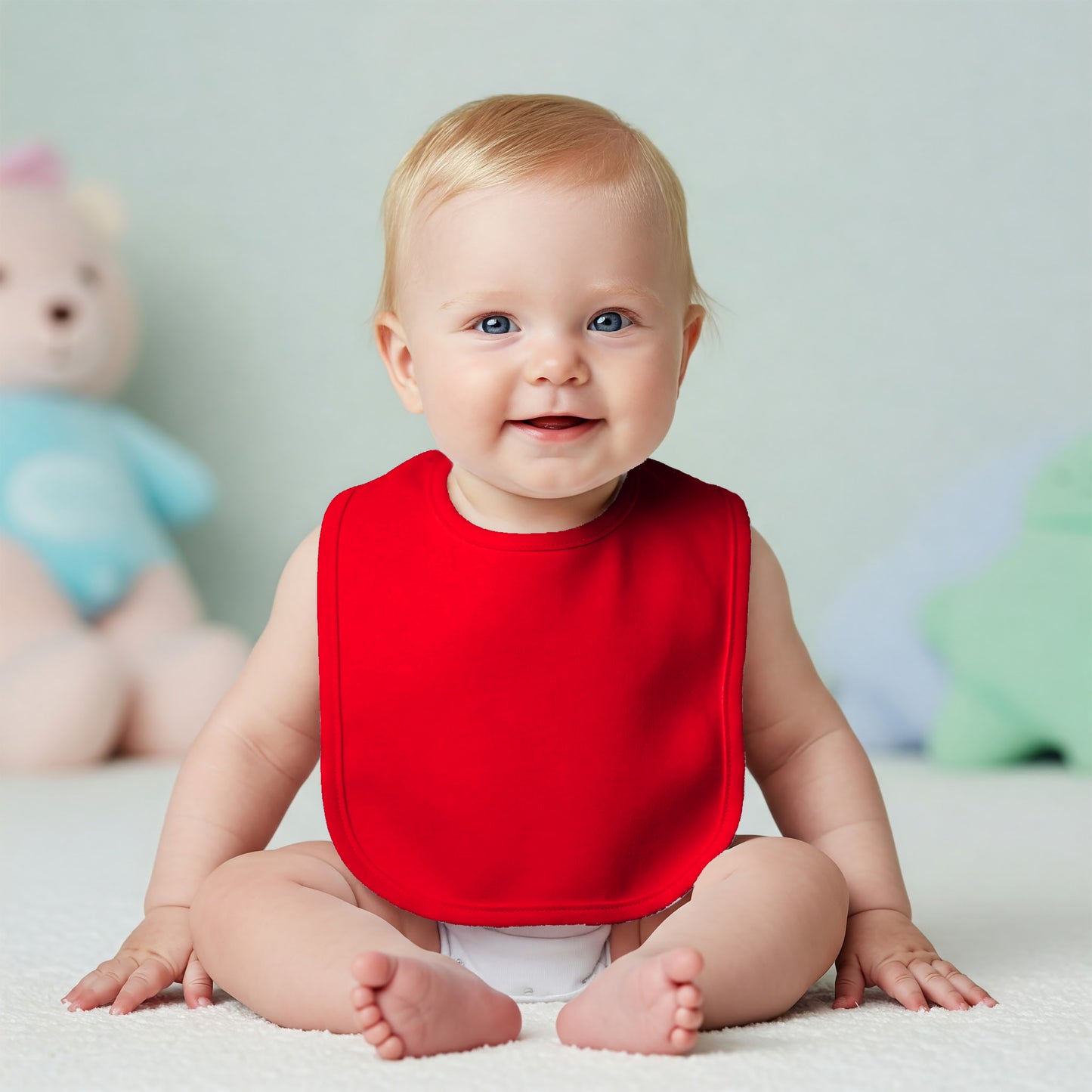 Aidens Corner Organic Cotton Baby Bibs | Red