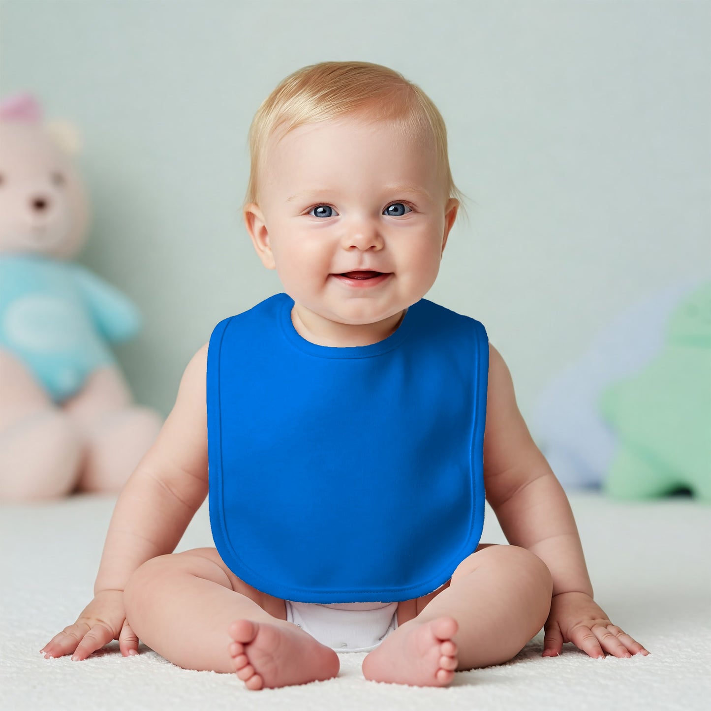 Aidens Corner Organic Cotton Baby Bibs | Blue