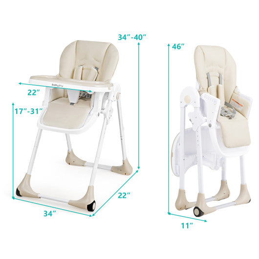 3-In-1 Convertible Baby High Chair for Toddlers-Beige