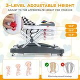 6 in 1 Foldable Baby Walker with Adjustable Height-Gray