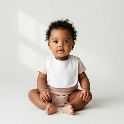 Aidens Corner Organic Cotton Baby Bibs | White