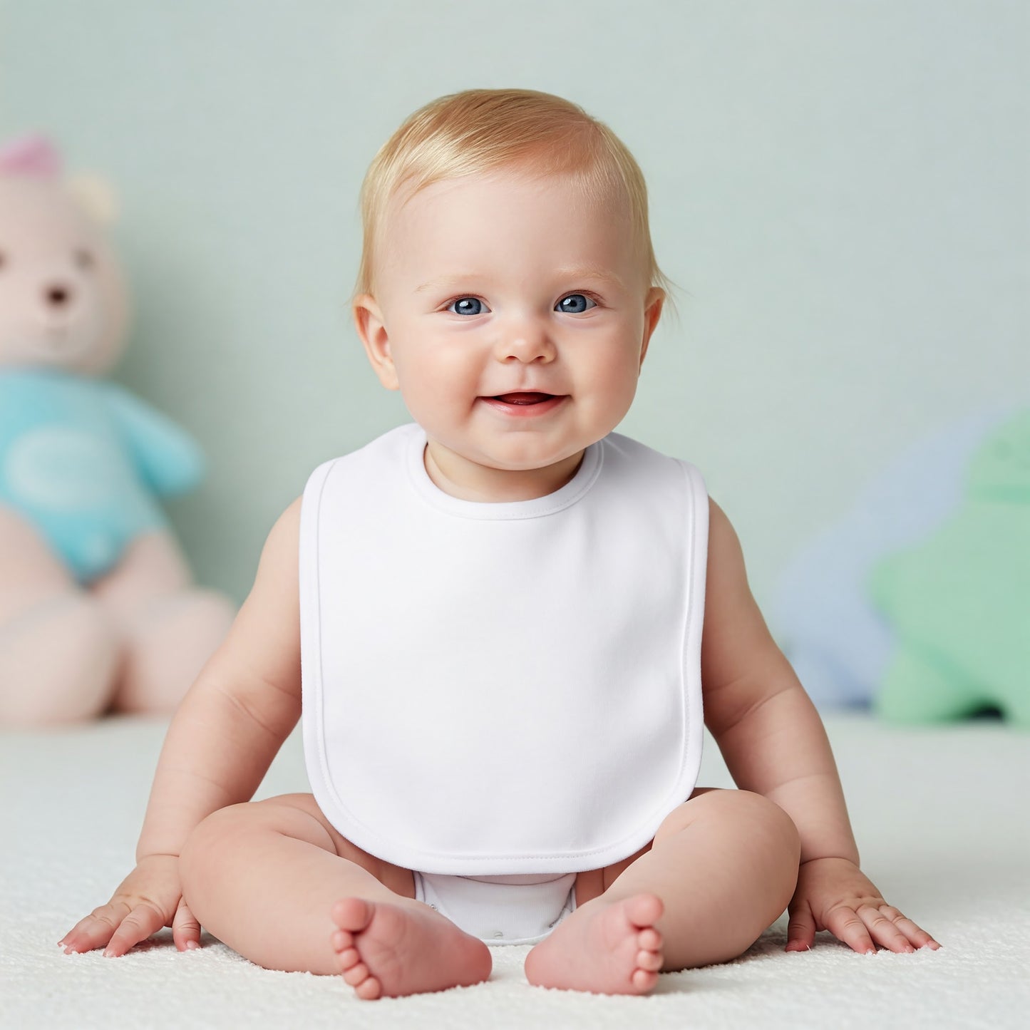 Aidens Corner Organic Cotton Baby Bibs | White