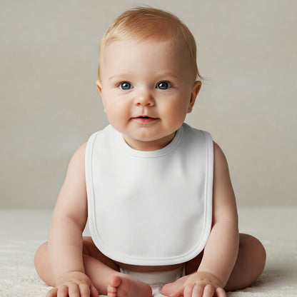 Aidens Corner Organic Cotton Baby Bibs | White