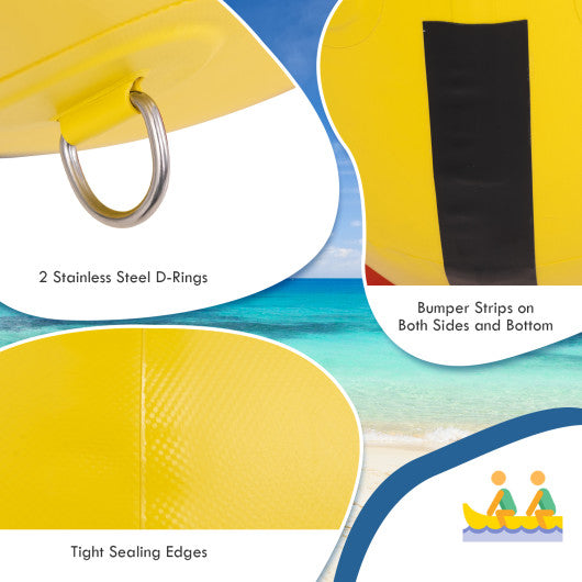 3-Person Inflatable Banana Boat with Electric Air Pump Carrying Bag and Repair Kit