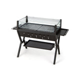 Barbecue Charcoal Grills with Wind Guard Seasoning Racks-Black