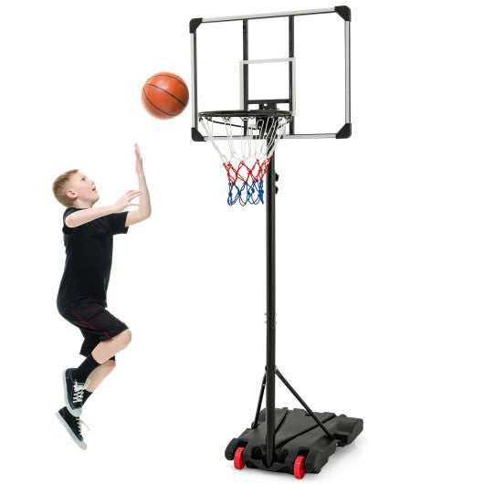 5.8-6.8 FT Basketball Hoop Height Adjustable Basketball System with Wheels and Fillable Base