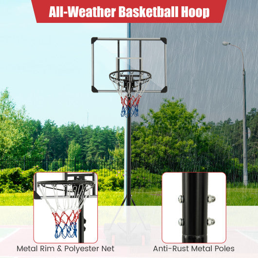 5.8-6.8 FT Basketball Hoop Height Adjustable Basketball System with Wheels and Fillable Base