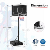 Basketball Hoop 5.6-6.5 FT Height Adjustable for Kids with Shatterproof Backboard