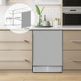 24 Inches Beverage Refrigerator with Removable Shelves and Adjustable Temperature-Silver