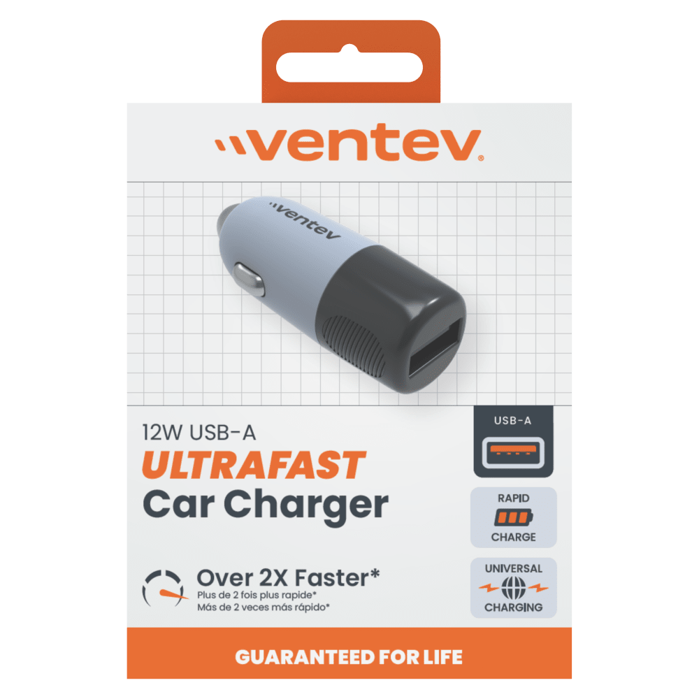 Ventev 12W USB-A Car Charger Gray by Ventev