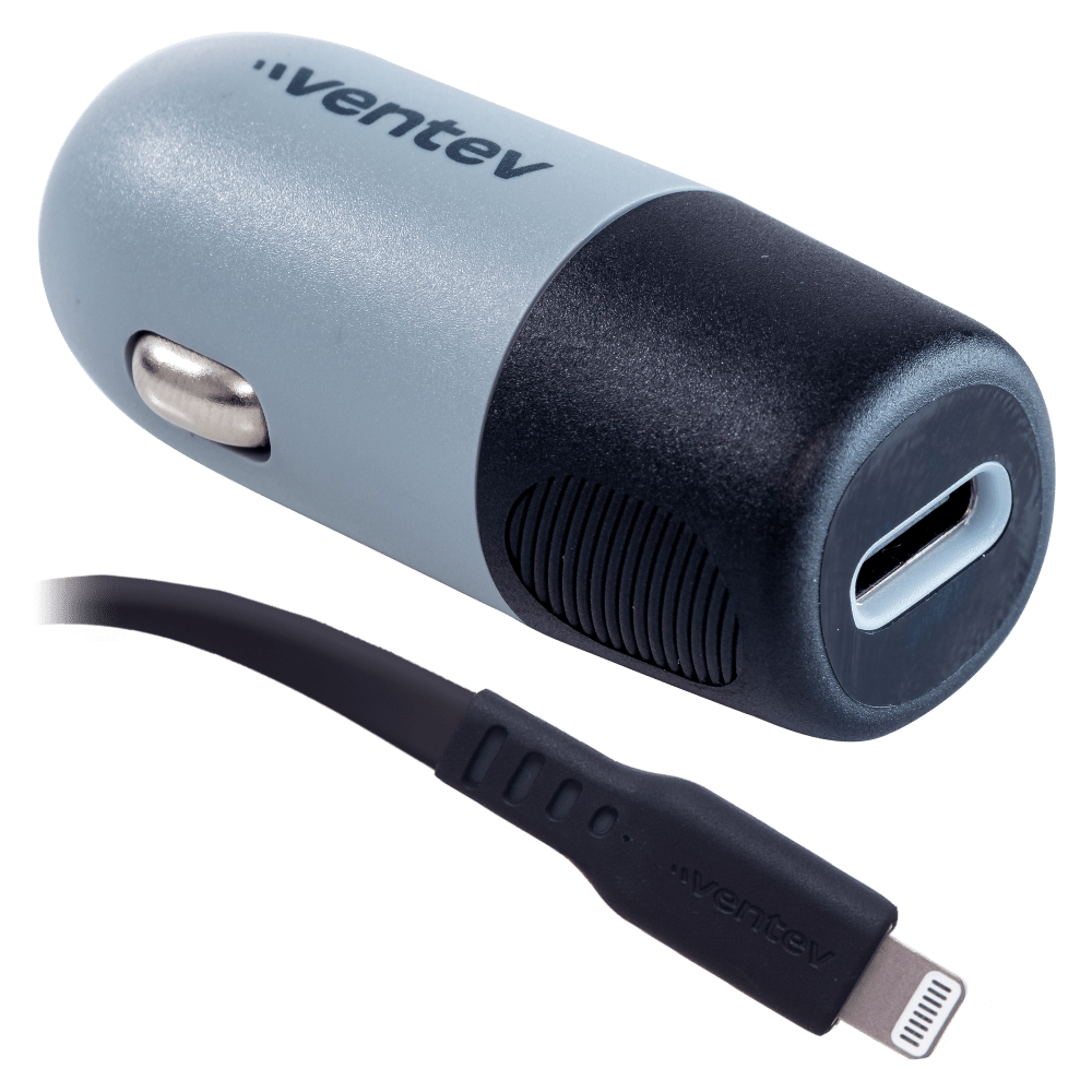 Ventev 20W USB C PD Car Charger and C to Apple Lightning Cable by Ventev