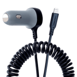 Ventev 12W USB A Car Charger w/ attached 15W LTG Cord by Ventev