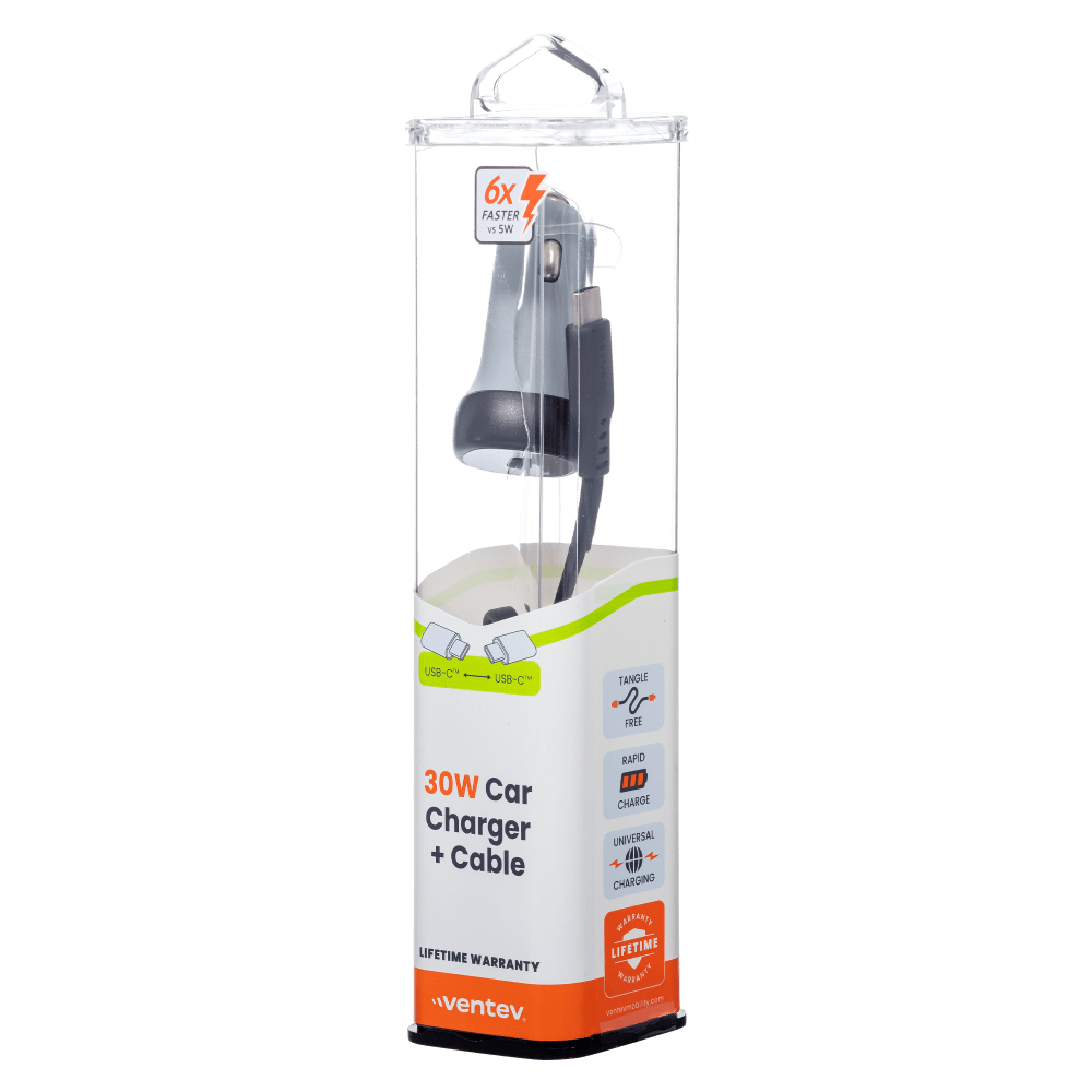 Ventev 30W USB C PPS Car Charger and USB C to USB C Cable by Ventev