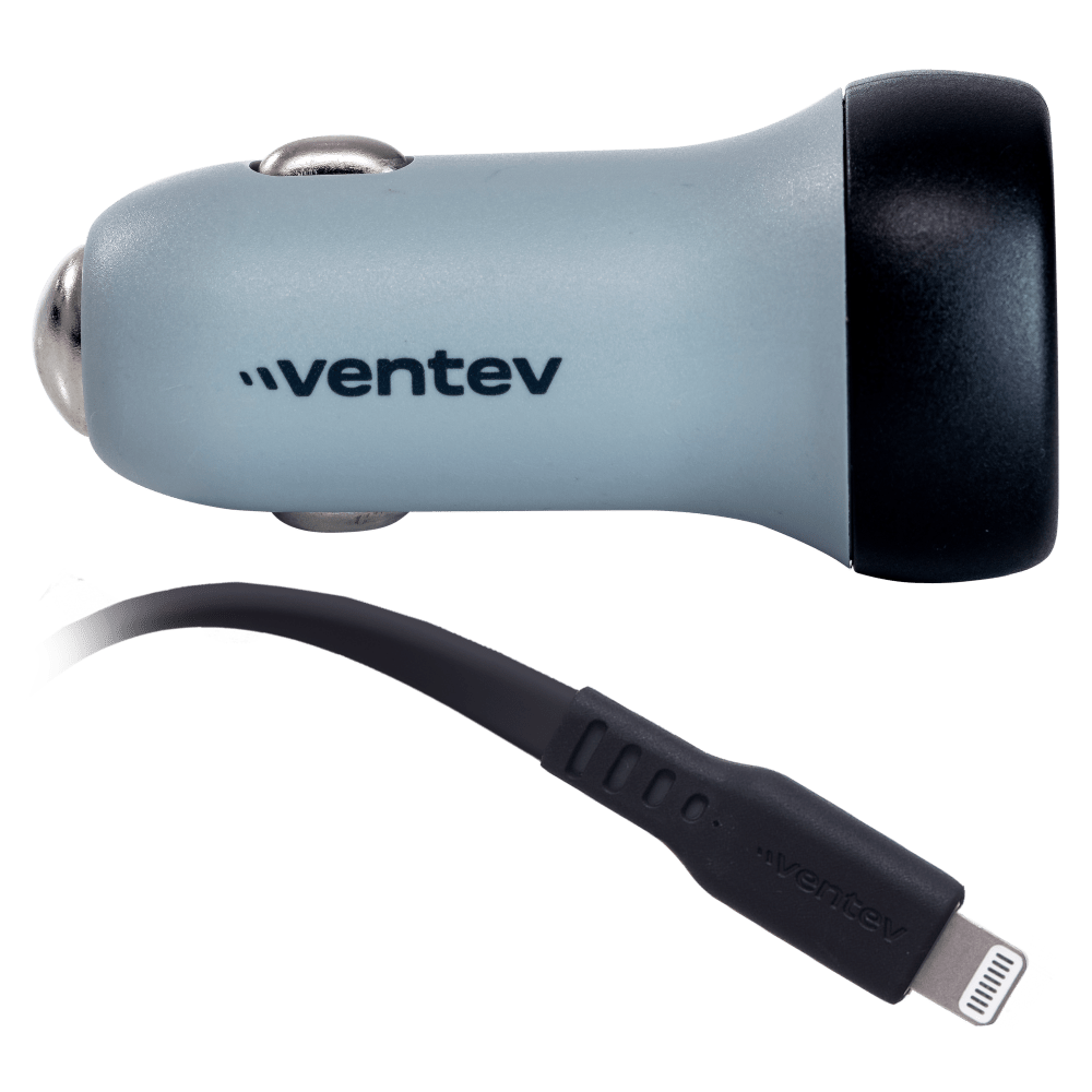 Ventev 30W USB C PPS Car Charger and USB C to Apple Lightning Cable Gray by Ventev