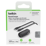 Belkin 30W PD Car Charger with PPS and USB C to USB C Cable 1m by Belkin