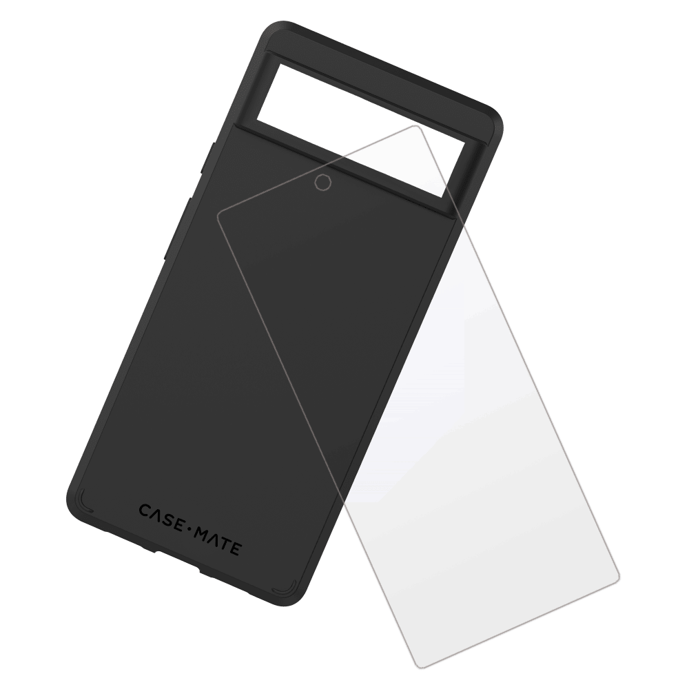 Case-Mate Protection Pack Tough Case and Glass Screen Protector for Google Pixel 6a Black by Case-Mate