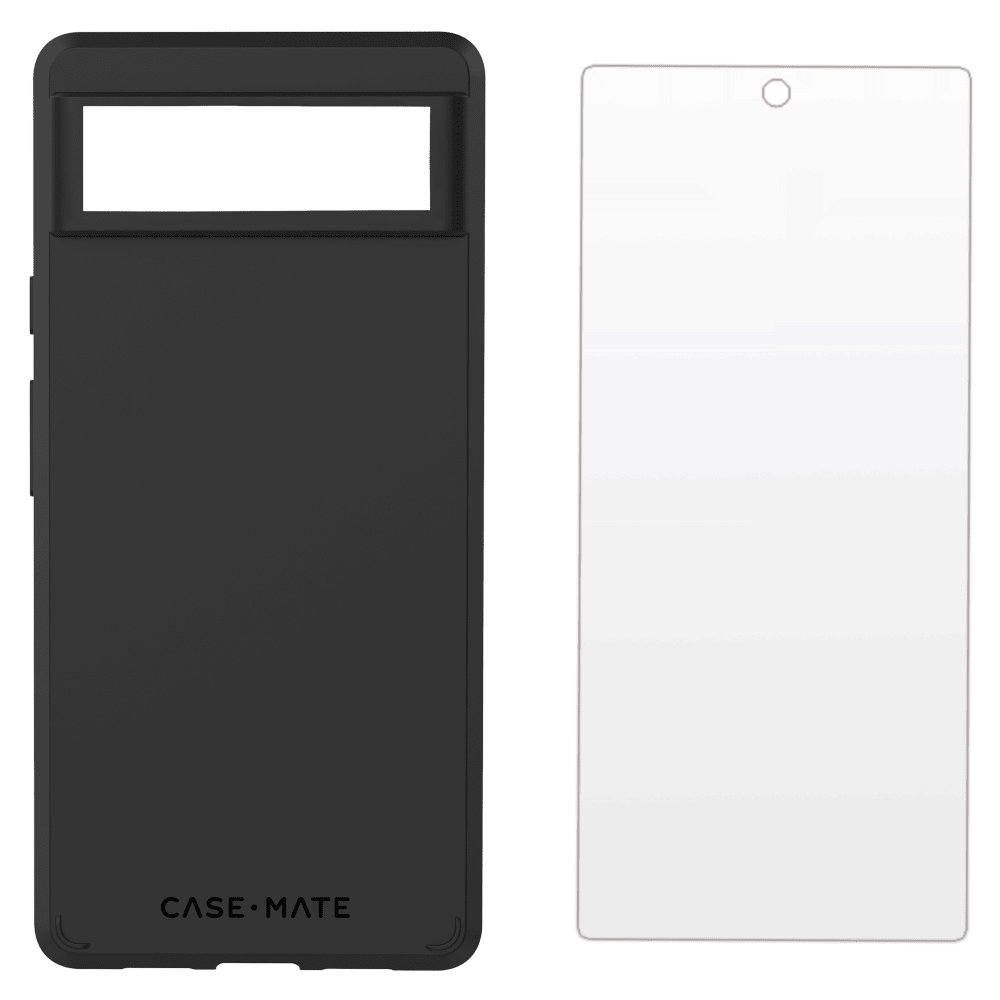 Case-Mate Protection Pack Tough Case and Glass Screen Protector for Google Pixel 6a Black by Case-Mate