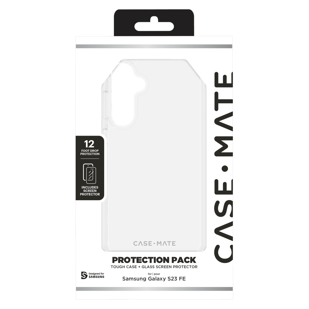 Case-Mate Protection Pack Tough Case and Glass Screen Protector for Samsung Galaxy S23 FE by Case-Mate