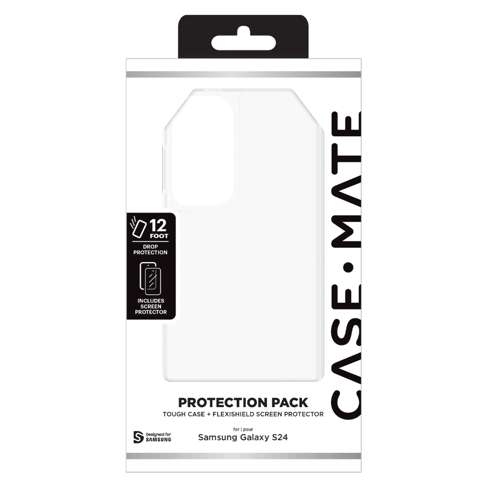 Case-Mate Protection Pack Tough Case and Glass Screen Protector for Samsung Galaxy S24 by Case-Mate